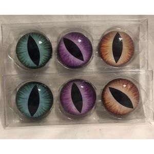 3pk EYEBALL Decor Dragon Cat Eye Magnet Halloween